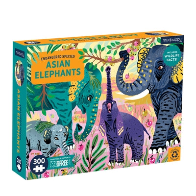 Asian Elephants Endangered Species 300 Piece Puzzle by Mudpuppy