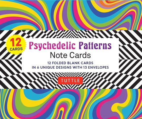 Psychedelic Patterns Note Cards - 12 Cards: In 6 Designs with 13 Envelopes (Card Sized 4 1/2 X 3 3/4) by Tuttle Studio