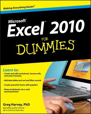 Excel 2010 For Dummies by Harvey, Greg