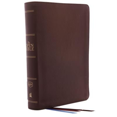 The Kjv, Open Bible, Genuine Leather, Brown, Red Letter Edition, Comfort Print: Complete Reference System by Thomas Nelson