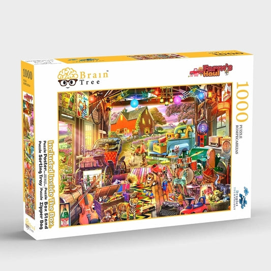 Brain Tree - Farm's Haul 1000 Piece Puzzle for Adults: With Droplet Technology for Anti Glare & Soft Touch by Brain Tree Games LLC