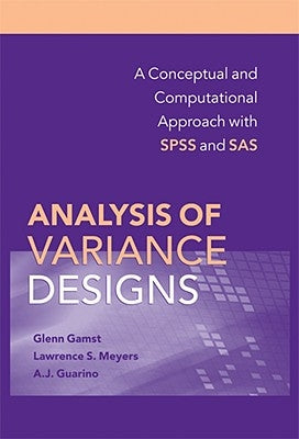 Analysis of Variance Designs by Gamst, Glenn
