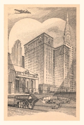 Vintage Journal New York scene with Chrysler building and Grand Central Station by Found Image Press