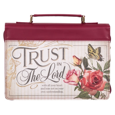 Christian Art Gifts Fashion Bible Cover for Women: Trust in the Lord - Proverbs 3:5 Inspirational Bible Verse, Floral Burgundy, Medium by Christian Art Gifts