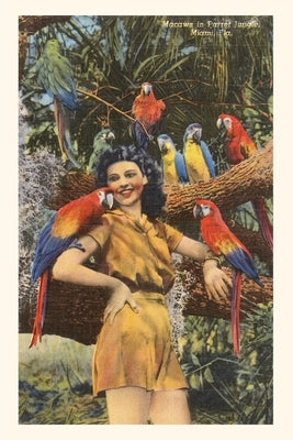 Vintage Journal Woman with Macaws, Miami, Florida by Found Image Press