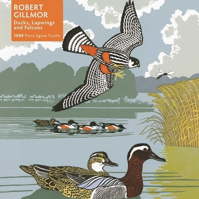 Adult Jigsaw Puzzle Robert Gillmor: Ducks, Falcons and Lapwings: 1000-Piece Jigsaw Puzzles by Flame Tree Studio