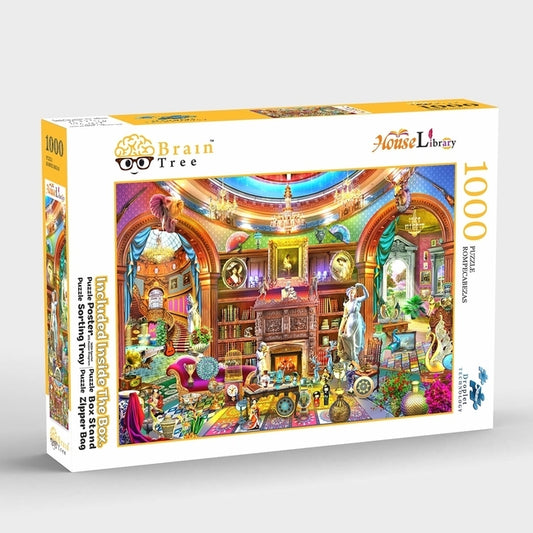 Brain Tree - House Library 1000 Piece Puzzle for Adults: With Droplet Technology for Anti Glare & Soft Touch by Brain Tree Games LLC