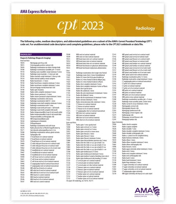 CPT 2023 Express Reference Coding Card: Radiology by American Medical Association