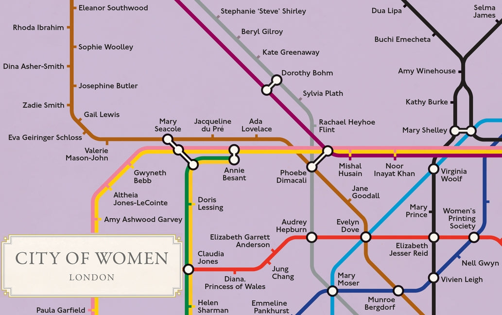 City of Women London Tube Wall Map (A2, 16.5 X 23.4 Inches) by Eddo-Lodge, Reni