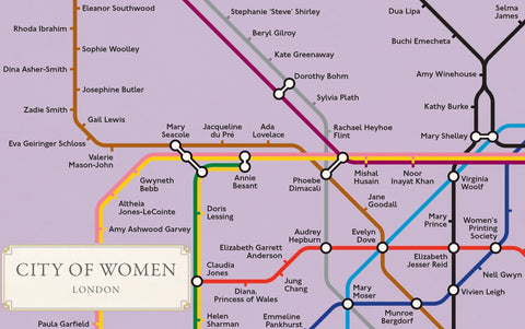 City of Women London Tube Wall Map (A2, 16.5 X 23.4 Inches) by Eddo-Lodge, Reni