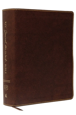 KJV, Journal the Word Bible, Large Print, Bonded Leather, Brown, Red Letter Edition: Reflect, Journal, or Create Art Next to Your Favorite Verses by Thomas Nelson