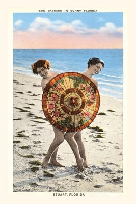 Vintage Journal Women with Parasol on Beach, Stuart, Florida by Found Image Press