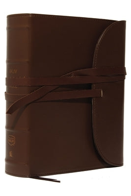 NKJV, Journal the Word Bible, Large Print, Premium Leather, Brown, Red Letter Edition: Reflect, Journal, or Create Art Next to Your Favorite Verses by Thomas Nelson