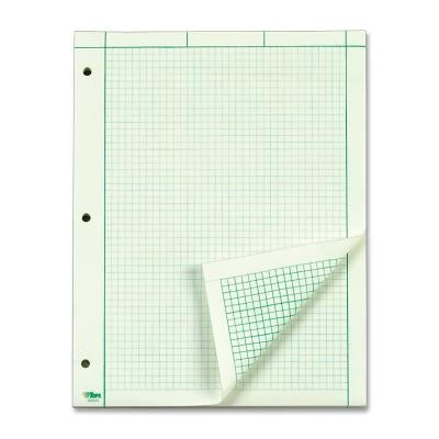 Tops Engineering Computation Notepad, 8.5 X 11, Graph Ruled, Green Tint, 100 Sheets/Pad (Top 35500) by Tops