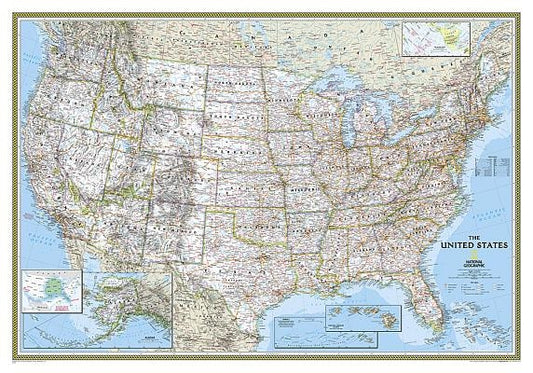 National Geographic United States Wall Map - Classic - Laminated (43.5 X 30.5 In) by National Geographic Maps