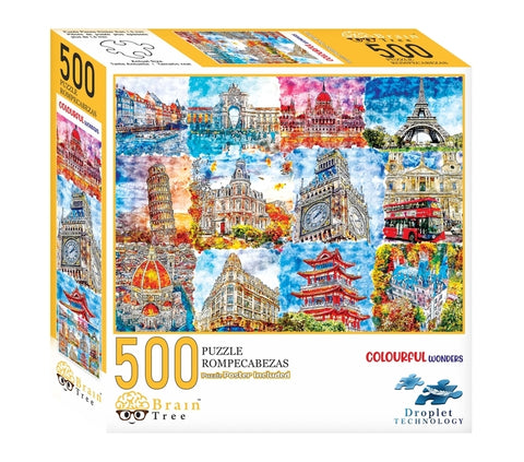 Brain Tree - Colorful Wonders 500 Piece Puzzles for Adults: With Droplet Technology for Anti Glare & Soft Touch by Brain Tree Games LLC