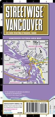 Streetwise Vancouver Map - Laminated City Center Street Map of Vancouver, Canada by Michelin