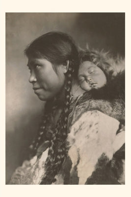 Vintage Journal Indigenous Alaskan Woman Carrying Sleeping Baby on Her Back by Found Image Press