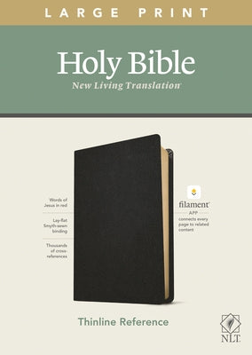 NLT Large Print Thinline Reference Bible, Filament Enabled Edition (Red Letter, Genuine Leather, Black) by Tyndale