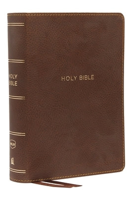 NKJV, Compact Single-Column Reference Bible, Imitation Leather, Brown, Red Letter Edition, Comfort Print by Thomas Nelson