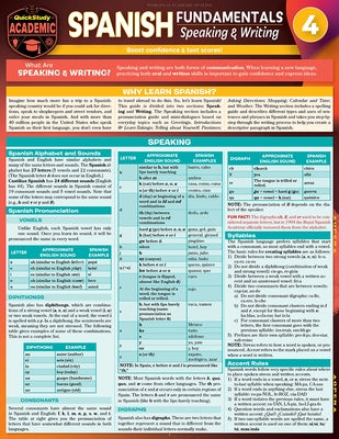 Spanish Fundamentals 4 - Speaking & Writing: A Quickstudy Laminated Reference Guide by Murtoff, Jennifer
