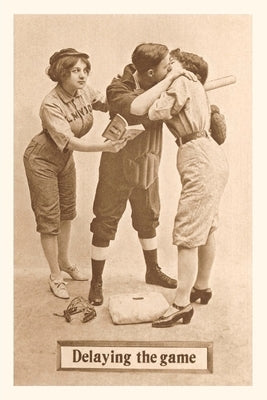 Vintage Journal Delaying the Game, Baseball Players Kissing by Found Image Press