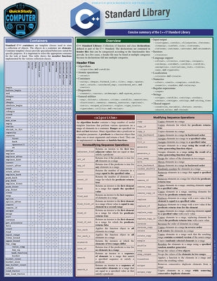 C++ Standard Library: A Quickstudy Laminated Reference Guide by Smith, Scott