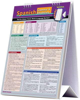 Spanish Grammar & Vocabulary Easel Book: A Quickstudy Reference Tool for School, Work & Language Barriers by Romero, Dora