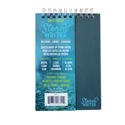 Storm Writer Notebook, 4x6, 65 Ruled Sheets by Onyx Green