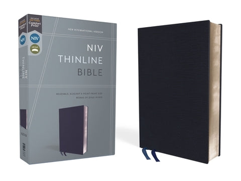 NIV, Thinline Bible, Bonded Leather, Navy, Red Letter Edition by Zondervan