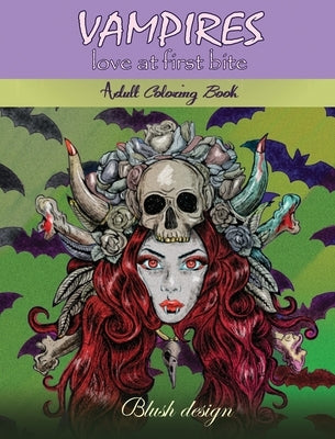 Vampires, Love at First Bite: Adult coloring book by Design, Blush