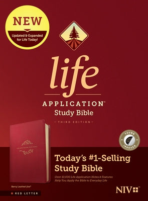 NIV Life Application Study Bible, Third Edition (Red Letter, Leatherlike, Berry, Indexed) by Tyndale