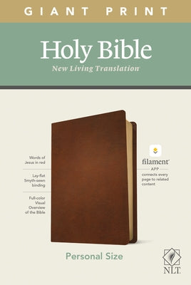 NLT Personal Size Giant Print Bible, Filament Enabled Edition (Genuine Leather, Brown) by Tyndale