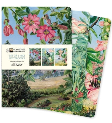 Kew Gardens: Marianne North Set of 3 MIDI Notebooks by Flame Tree Studio