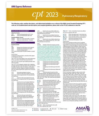 CPT 2023 Express Reference Coding Card: Pulmonary/Respiratory by American Medical Association