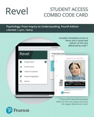 Revel for Psychology: From Inquiry to Understanding -- Combo Access Card by Lilienfeld, Scott