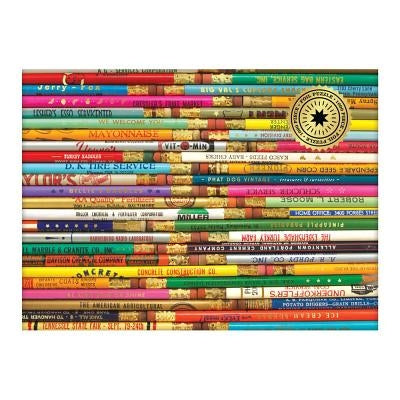 Phat Dog Vintage Pencils 1000 Piece Foil Stamped Puzzle by Galison