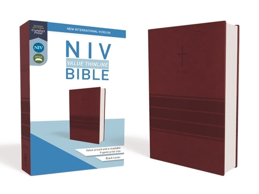 NIV, Value Thinline Bible, Imitation Leather, Burgundy by Zondervan