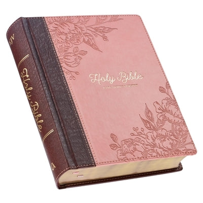 KJV Holy Bible, Note-Taking Bible, Faux Leather Hardcover - King James Version, Brown/Pink by Christian Art Gifts