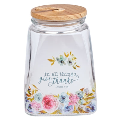 Gratitude Jar with Cards in All Things Give Thanks by 