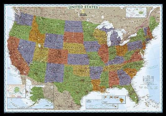 National Geographic United States Wall Map - Decorator - Laminated (43.5 X 30.5 In) by National Geographic Maps