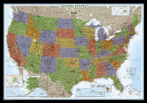 National Geographic United States Wall Map - Decorator - Laminated (43.5 X 30.5 In) by National Geographic Maps