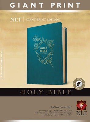 Holy Bible, Giant Print NLT (Red Letter, Leatherlike, Teal Blue, Indexed) by Tyndale