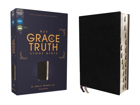 Niv, the Grace and Truth Study Bible, European Bonded Leather, Black, Red Letter, Thumb Indexed, Comfort Print by Mohler Jr, R. Albert