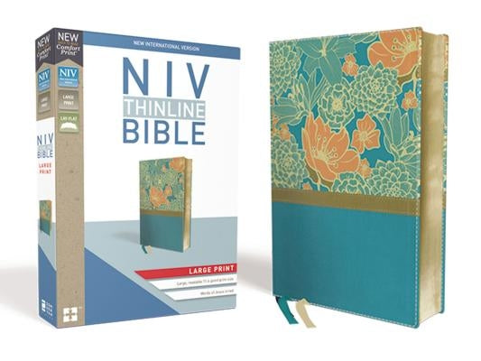 NIV, Thinline Bible, Large Print, Imitation Leather, Blue, Red Letter Edition by Zondervan