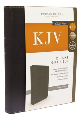 KJV, Deluxe Gift Bible, Imitation Leather, Black, Red Letter Edition by Thomas Nelson