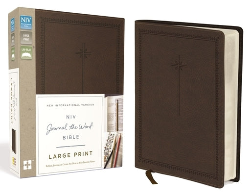 NIV, Journal the Word Bible, Large Print, Imitation Leather, Brown: Reflect, Journal, or Create Art Next to Your Favorite Verses by Zondervan