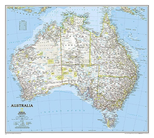 National Geographic Australia Wall Map - Classic (30.25 X 27 In) by National Geographic Maps