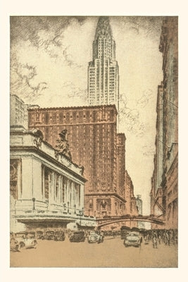 Vintage Journal Grand Central Station and Chrysler Building Illustration by Found Image Press