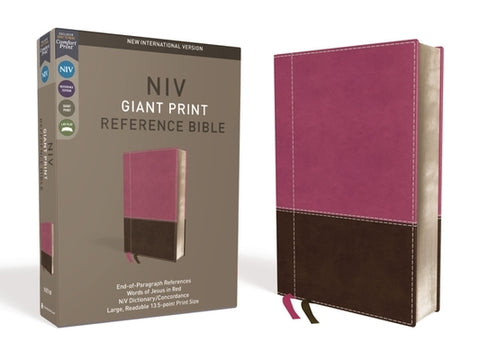 NIV, Reference Bible, Giant Print, Imitation Leather, Pink/Brown, Red Letter Edition, Comfort Print by Zondervan